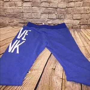 Pink! Blue Capri sweatpants Medium